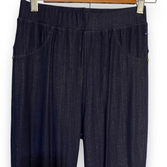 Yahada Pull On Jeggings Womens One Size Dark Blue Stretch Casual Travel Academia - Picture 5 of 11